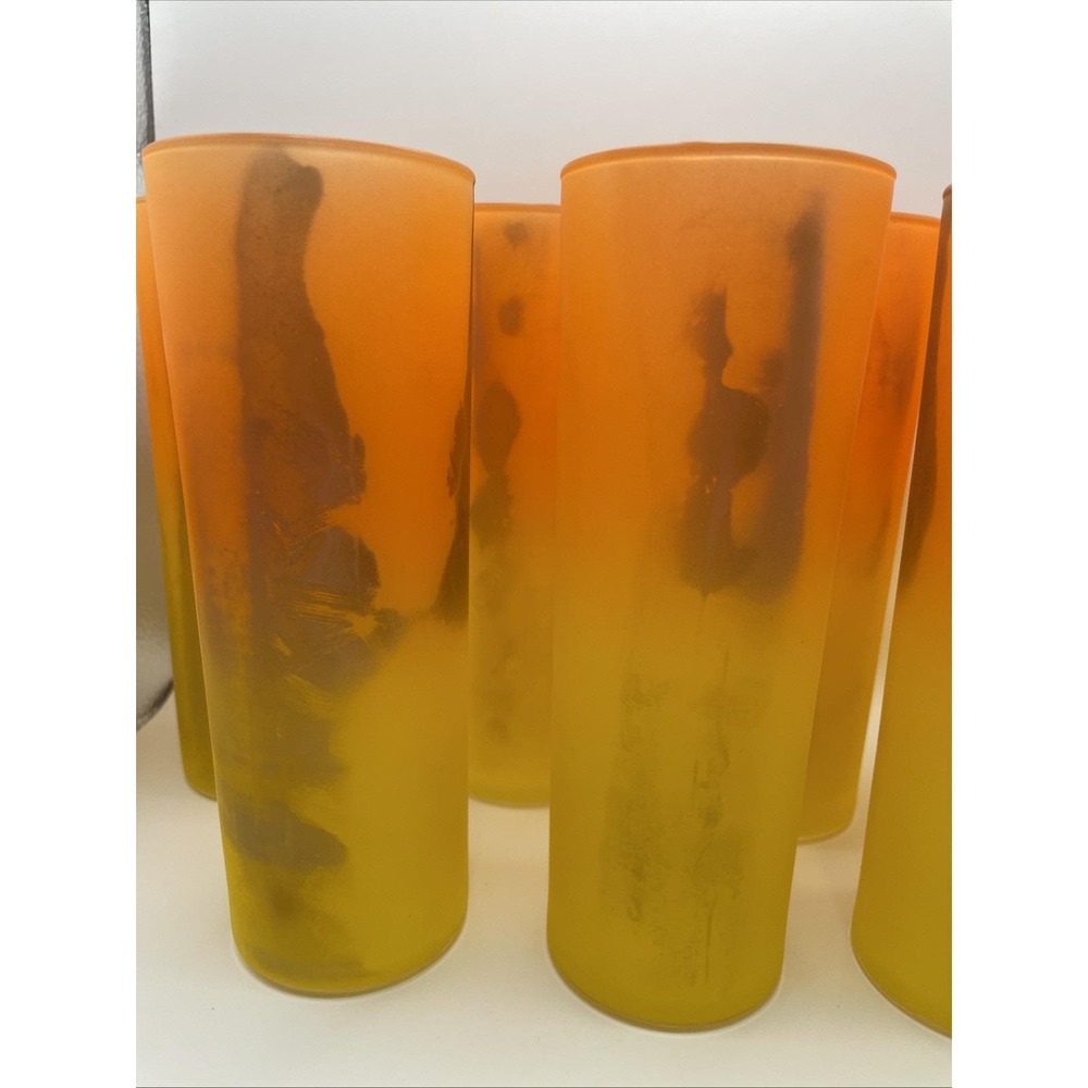 Starlyte 13 oz 1950's Zombie 8 Piece glass set orange 131-102 RARE New In Box - Picture 3 of 11